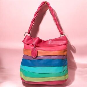 Nine West Multicolor Rainbow Striped Shoulder Bag 🌈